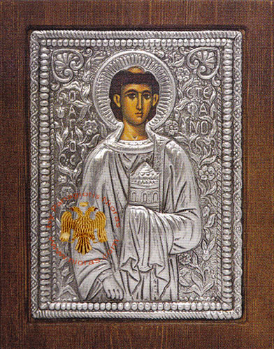 Saint Stephen Silver Plated Icon